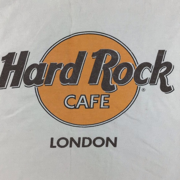 Hard Rock Cafe t-shirt L men’s London England white graphic distressed soft - Picture 3 of 11